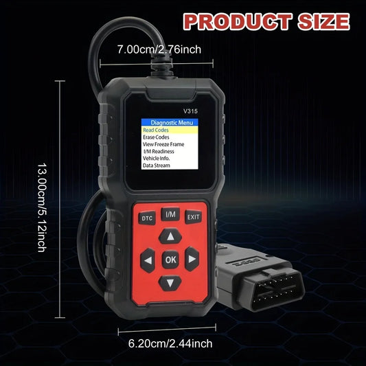 Car Diagnostic Scanner [V315] - 10-Second Fault Code Reader, Suitable for 99% of Vehicles (Obd2/Eobd Compatible), Suitable for DIY and Professional Mechanics.