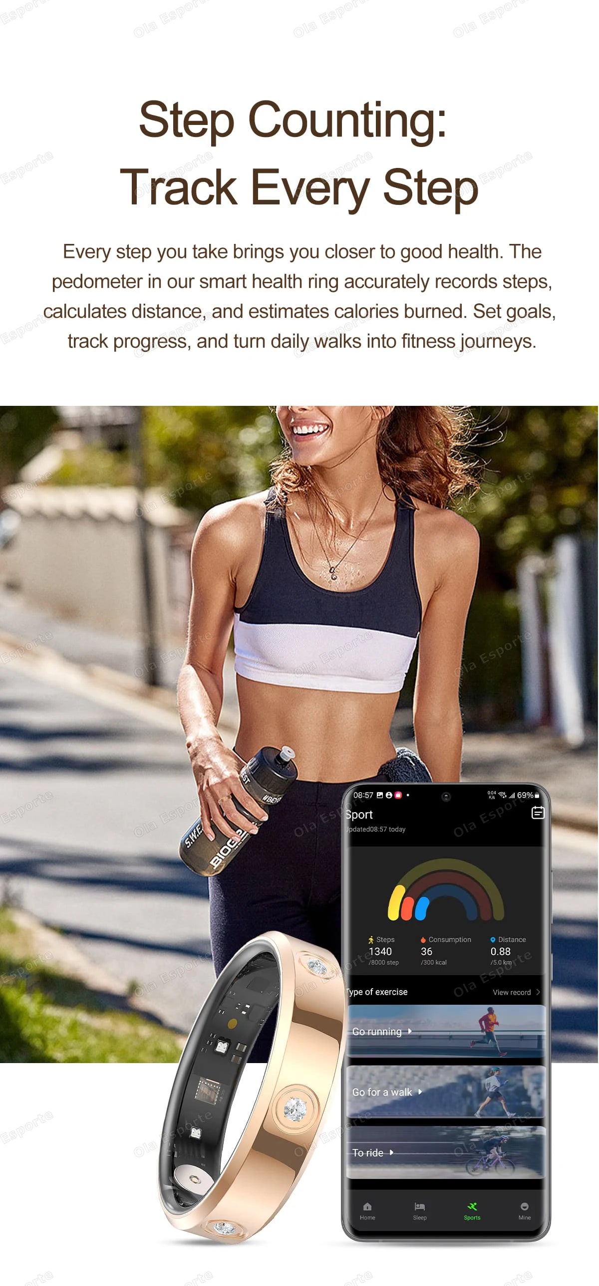 2025 स्मार्ट रिंग, महिलाओं और पुरुषों के लिए, बेहद पतली 6.3 मिमी हार्ट रेट हेल्थ स्ट्रेस मापन मॉनिटर, IP68 वाटरप्रूफ, फैशनेबल स्पोर्ट्स रिंग।