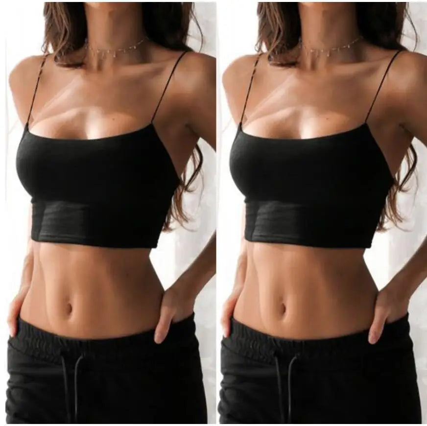 Hot Sale EU US Summer New Solid Color  Women Crop Top Backless Sleeveless Tank Top