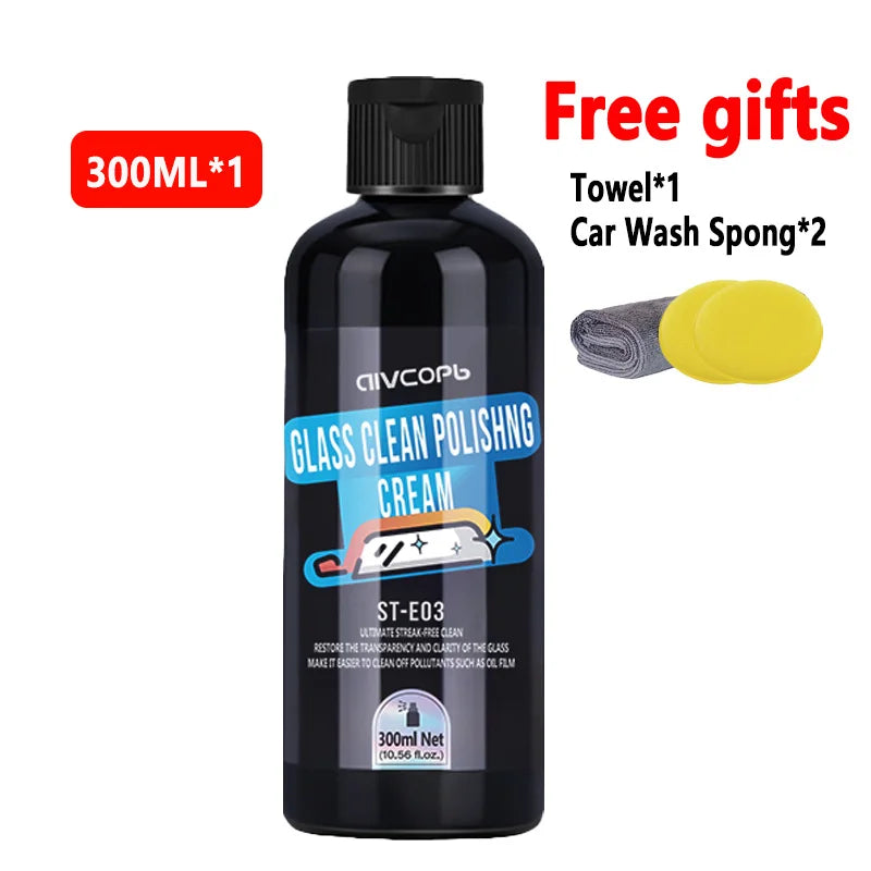 Car Glass Film Remover Windshield Cleaner Glass Film Coating Glass Oil Paste Film Emoval Cream Clean Stains Auto Detailing