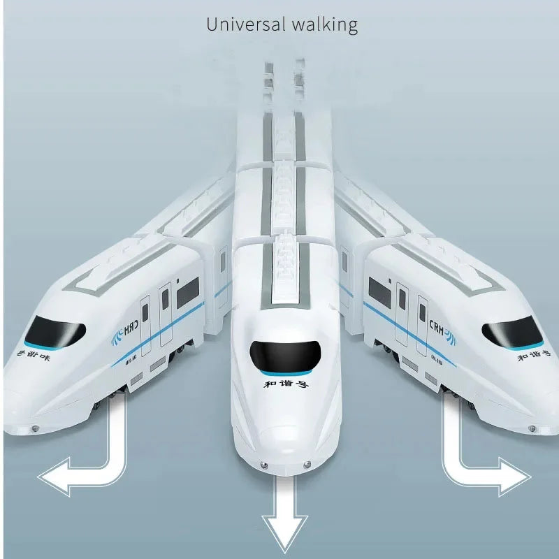 Kids DIY Simulation High Speed Railway Train Toy Car Electric Sound Light Model Train Educational Toys Boys Girls Gift Birthday