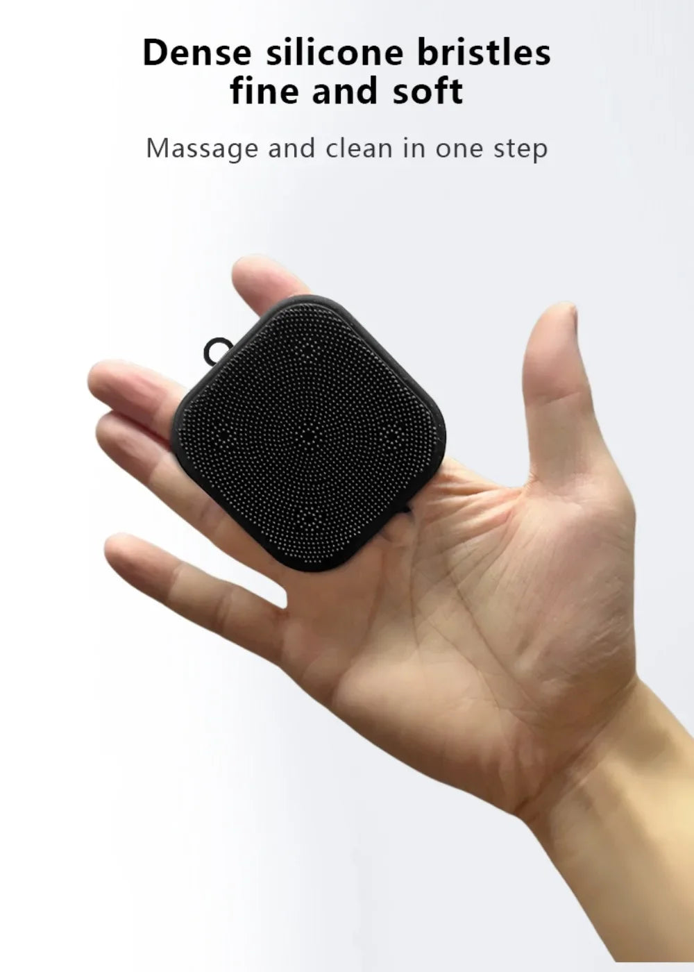 2-in-1 Men's Silicone Brush - Square Face & Beard Exfoliator, Travel-Size Deep Cleanser for Grooming Essentials