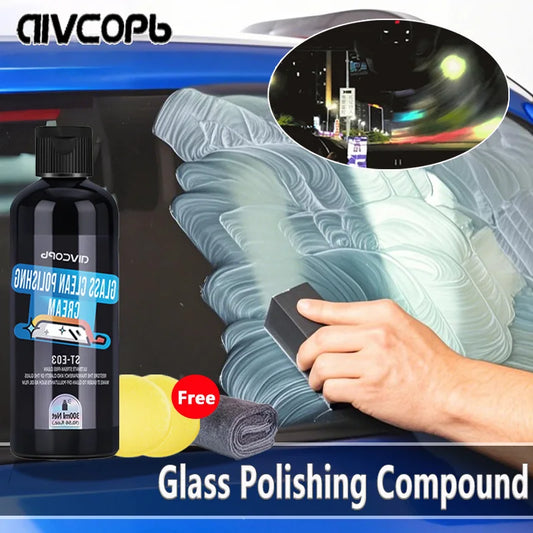 Car Glass Film Remover Windshield Cleaner Glass Film Coating Glass Oil Paste Film Emoval Cream Clean Stains Auto Detailing