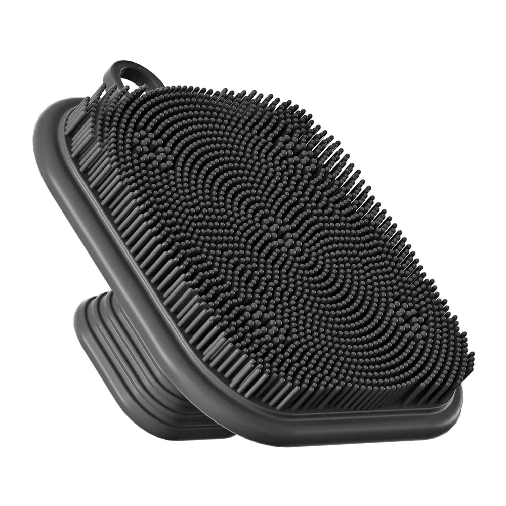 2-in-1 Men's Silicone Brush - Square Face & Beard Exfoliator, Travel-Size Deep Cleanser for Grooming Essentials