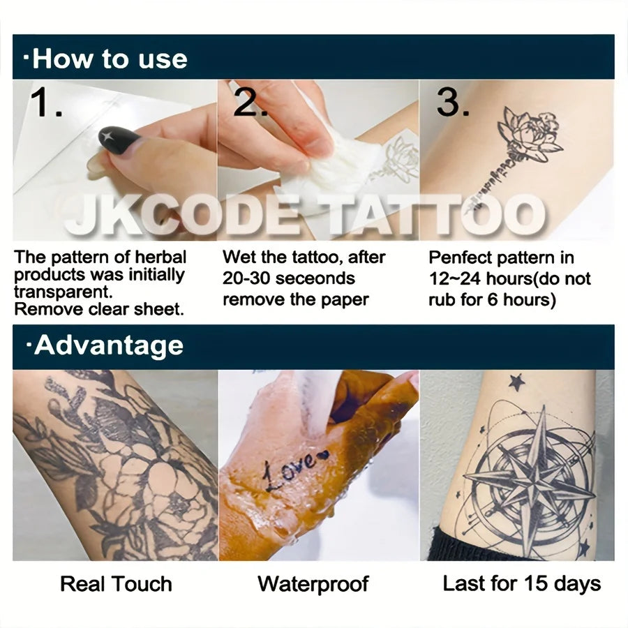 Herbal Halloween Tattoo - Cool Graffiti Style Sketch Tattoo - Mysterious Ball Mask Tattoo - Gothic Style - English Pattern "Loyalty" - Casual Tattoo for Men and Women on Hands, Feet, and Head - Long-Lasting Waterproof Tattoo
