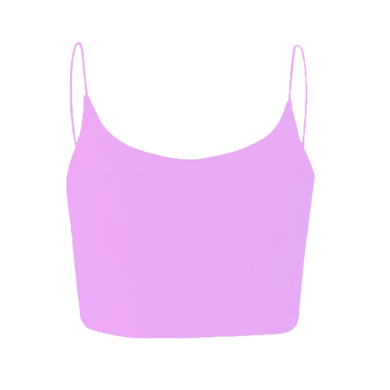 Hot Sale EU US Summer New Solid Color  Women Crop Top Backless Sleeveless Tank Top