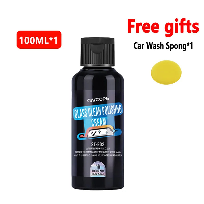 Car Glass Film Remover Windshield Cleaner Glass Film Coating Glass Oil Paste Film Emoval Cream Clean Stains Auto Detailing