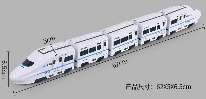 Kids DIY Simulation High Speed Railway Train Toy Car Electric Sound Light Model Train Educational Toys Boys Girls Gift Birthday