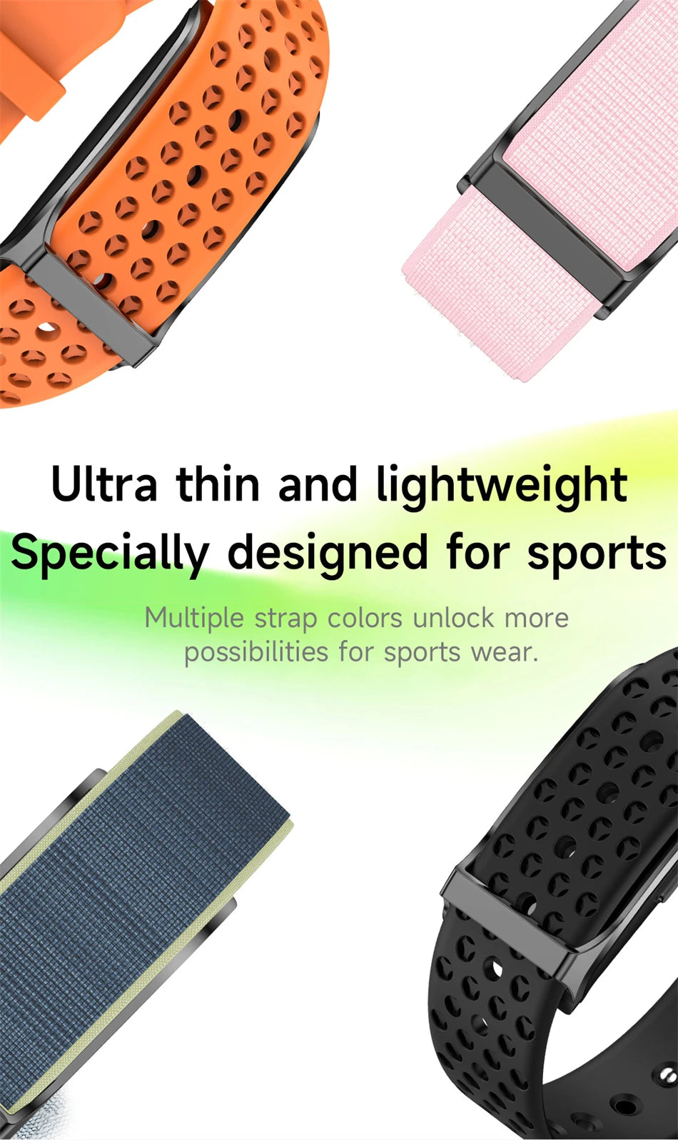Smart Health Wristband, Wearable Activity Fitness Tracker Multi-Sport Mode All-Day Automatic Continuous Monitoring Health Data