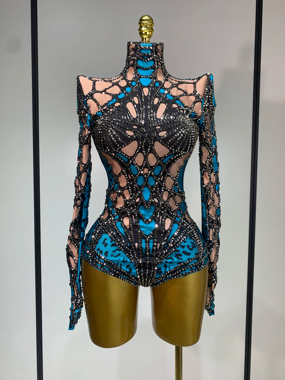 Sexy Stage Sparkly Rhinestones Bodysuit Dance Costume Party Bar Show Performance drag queen Outfit Cosplay Halloween Clothing