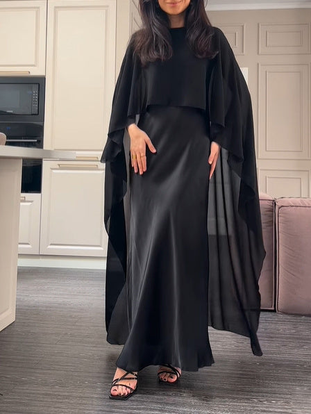 فستان ماكسي نسائي بلون موحد