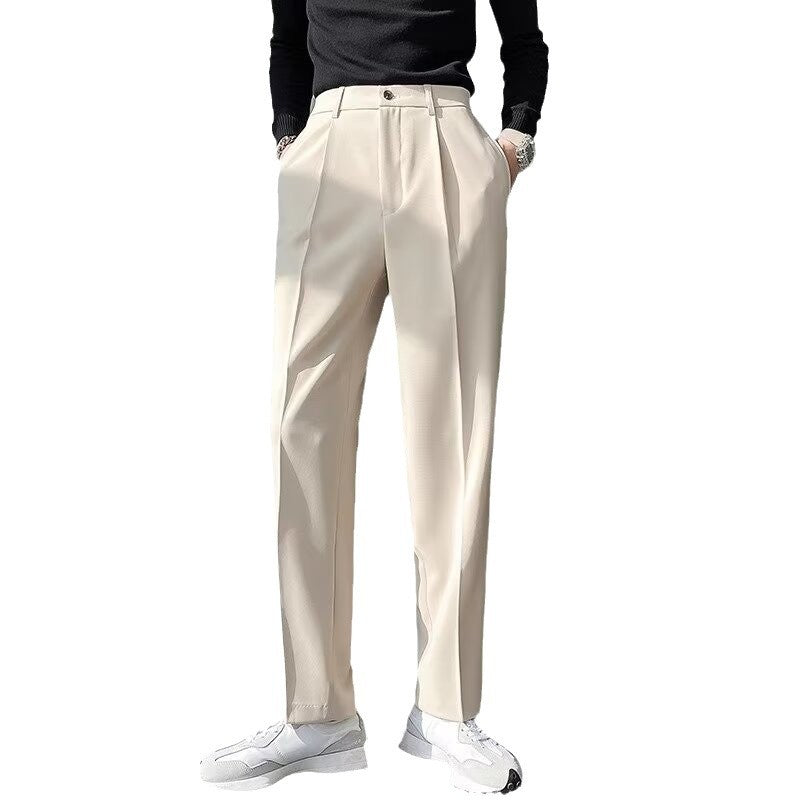 Mens Stylish Casual Straight-leg Versatile Suit Pants