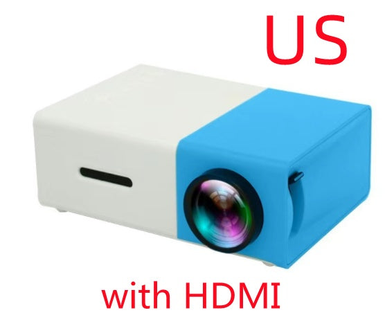 جهاز عرض محمول ثلاثي الأبعاد عالي الدقة بتقنية LED، مناسب للسينما المنزلية، متوافق مع HDMI، مزود بمنفذ USB للصوت، جهاز عرض صغير YG300