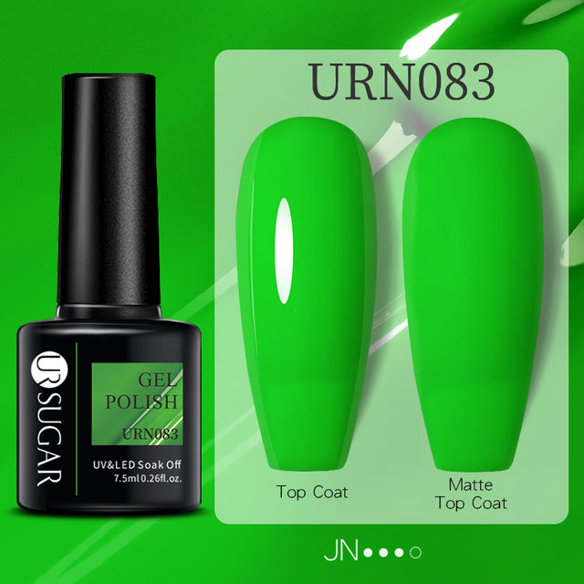 طلاء أظافر جل لامع بألوان الأسود والأبيض والأحمر، مطفي