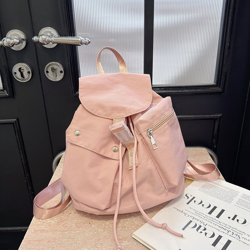 Casual Simple Ladies Travel Travel Nylon Cloth Solid Color