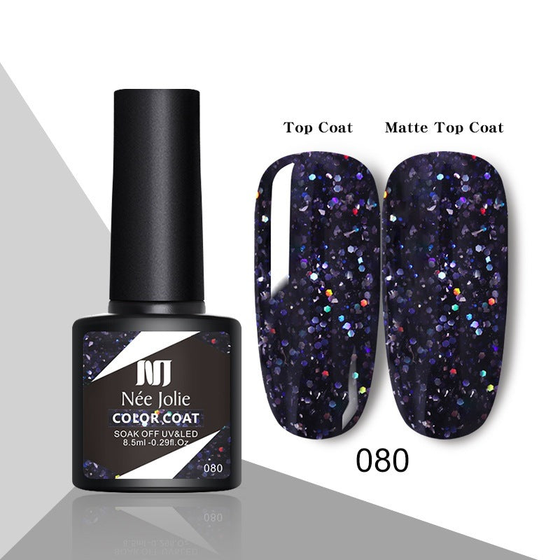 طلاء أظافر جل لامع عاكس للأشعة فوق البنفسجية، لون أحمر عيد الميلاد