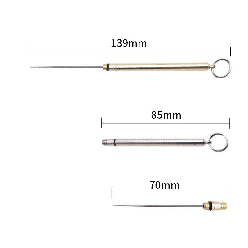 Brass Portable Waterproof Warehouse Titanium Alloy Toothpick Combination Toothpick Brass Cylinder Outdoor Portable Butt Toothpick