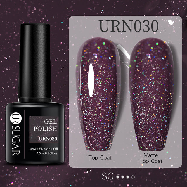 طلاء أظافر جل لامع بألوان الأسود والأبيض والأحمر، مطفي