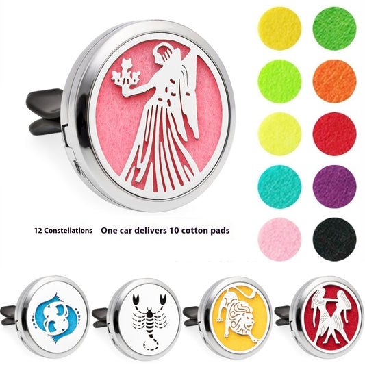 12 नक्षत्र मिश्र धातु चुंबक कार एयर कंडीशनर परफ्यूम क्लिप आंतरिक सजावट