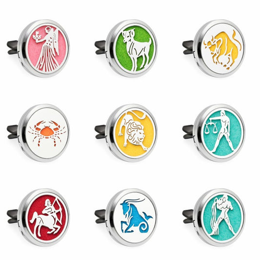 12 नक्षत्र मिश्र धातु चुंबक कार एयर कंडीशनर परफ्यूम क्लिप आंतरिक सजावट