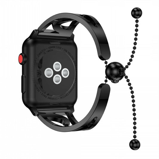 आईवॉच सीरीज़ 3, 2, 1 के लिए एडजस्टेबल स्टेनलेस स्टील स्ट्रैप वाली वॉच बैंड (38mm और 42mm)।