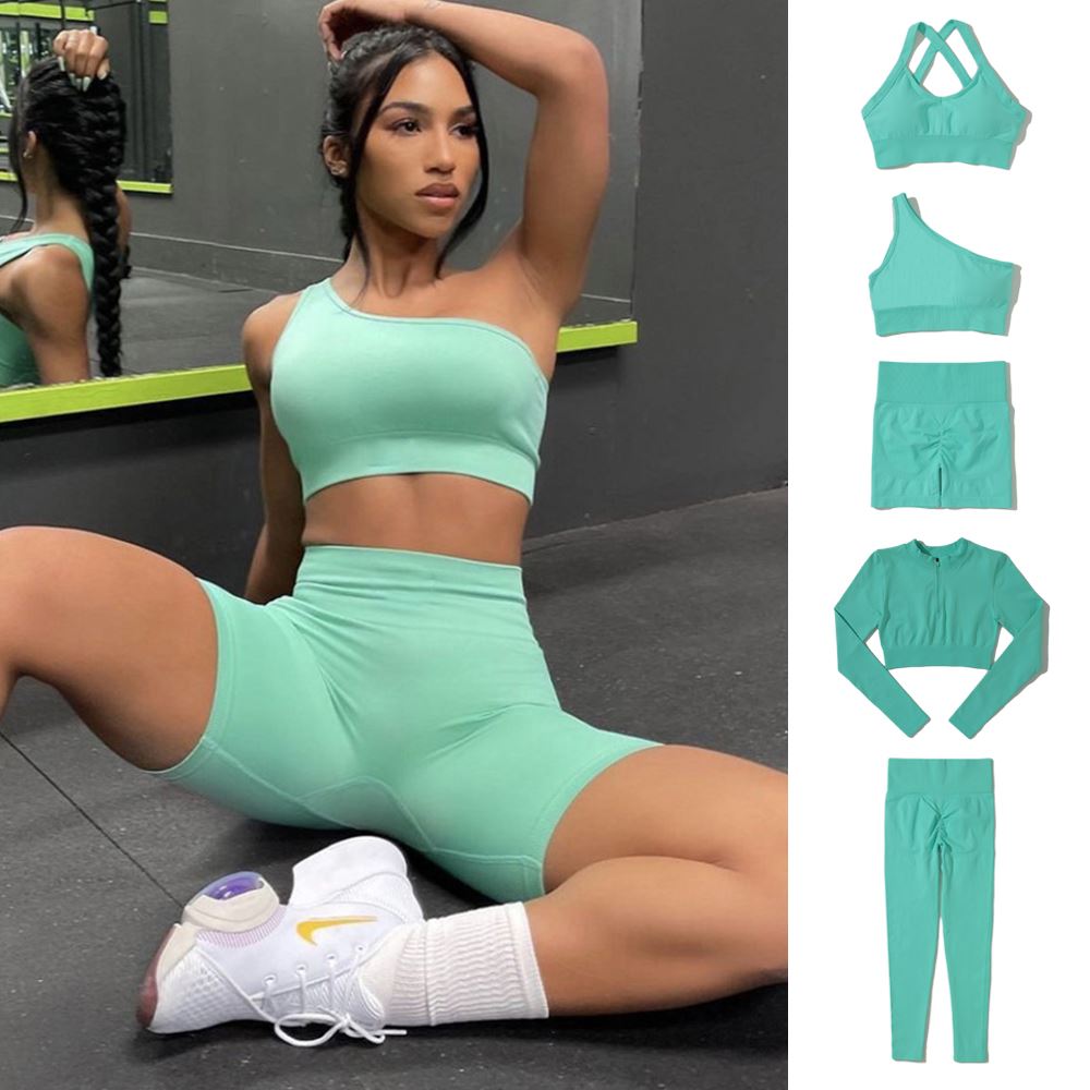 مجموعة اليوغا Vrouwen Gym Kleding Naadloze Sport Set Vrouwen Legg