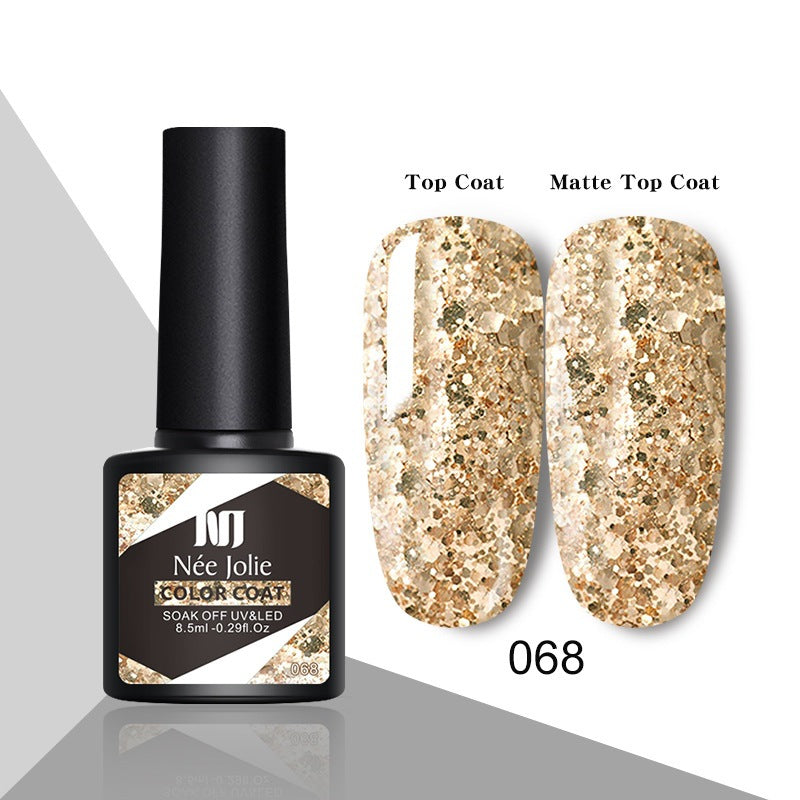 طلاء أظافر جل لامع عاكس للأشعة فوق البنفسجية، لون أحمر عيد الميلاد