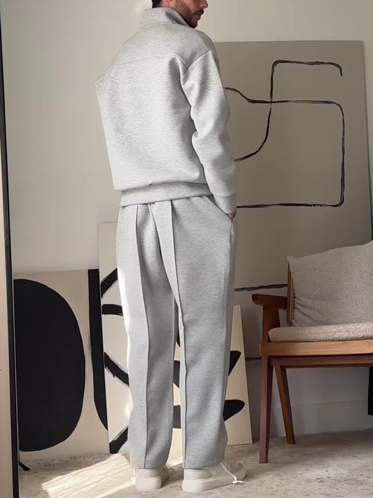 Men's Casual Zip-Up Jacket & Pants Set