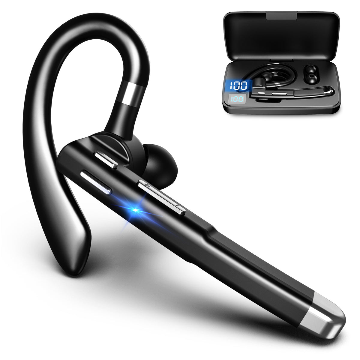 Bluetooth Earbuds With A Rotating Single-ear Charging Case