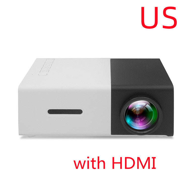 جهاز عرض محمول ثلاثي الأبعاد عالي الدقة بتقنية LED، مناسب للسينما المنزلية، متوافق مع HDMI، مزود بمنفذ USB للصوت، جهاز عرض صغير YG300