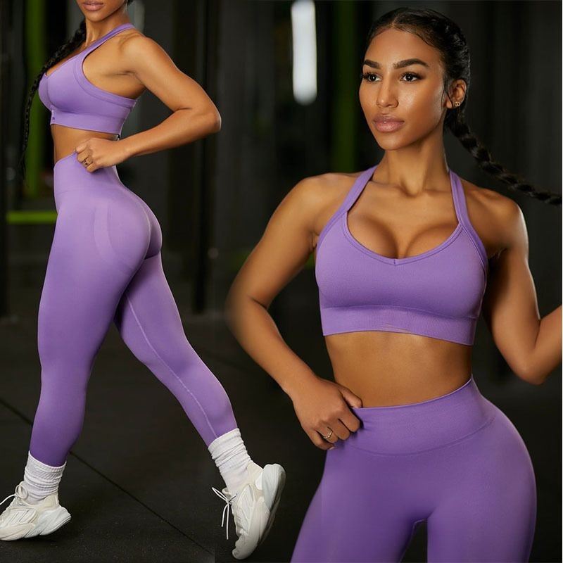 مجموعة اليوغا Vrouwen Gym Kleding Naadloze Sport Set Vrouwen Legg