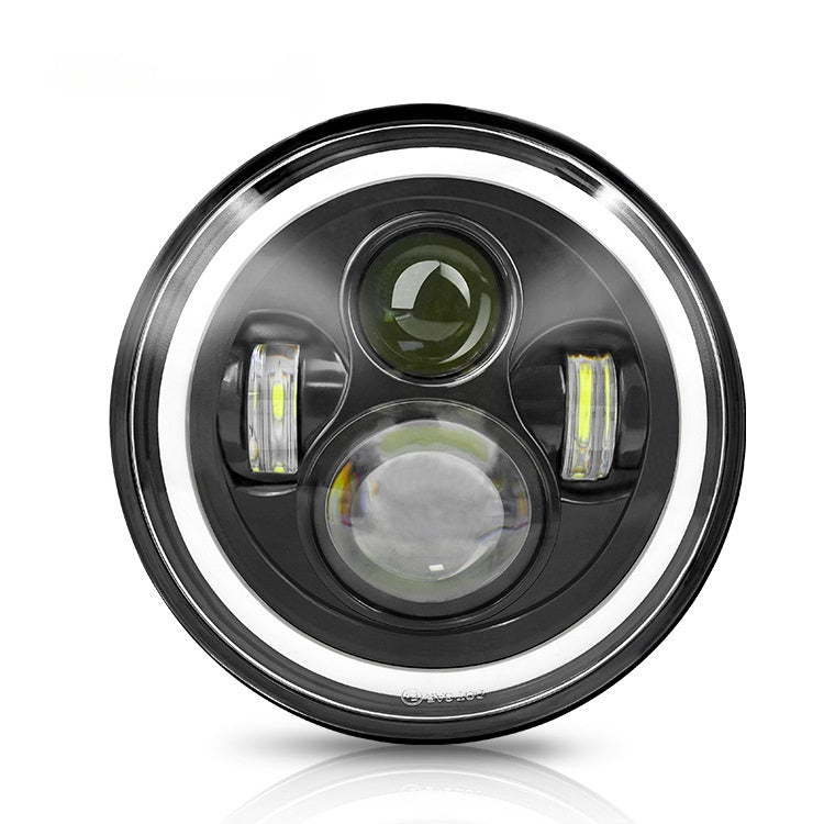 مصباح عمل LED معدل مقاس 7 بوصات بتقنية RGB Angel Eye بقدرة 50 واط للسيارات الكبيرة