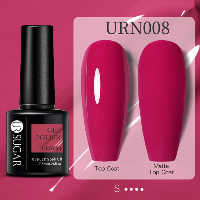 طلاء أظافر جل لامع بألوان الأسود والأبيض والأحمر، مطفي